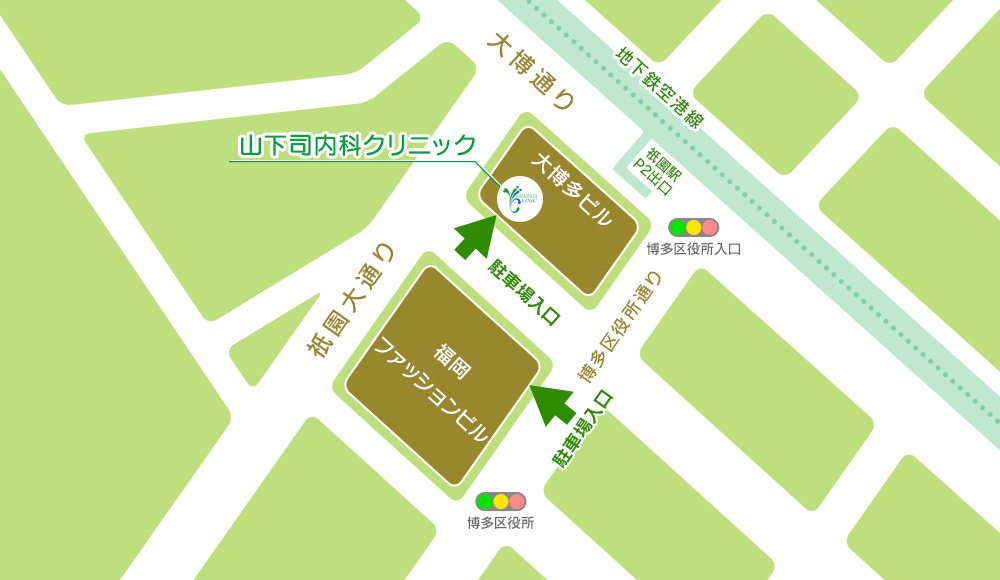 大博多ビル、福岡ファッションビル、地下駐車場　１時間無料